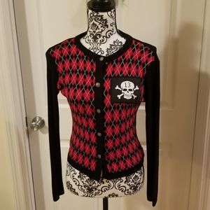 Lucky 13 Argyle Skull Cardigan
